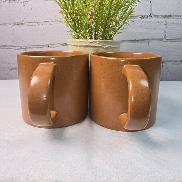HEARTH AND HAND BY MAGNOLIA TRIPLE STRIPE STONEWARE MUG SET BROWN AND CREAM Euc - Picture 7 of 8